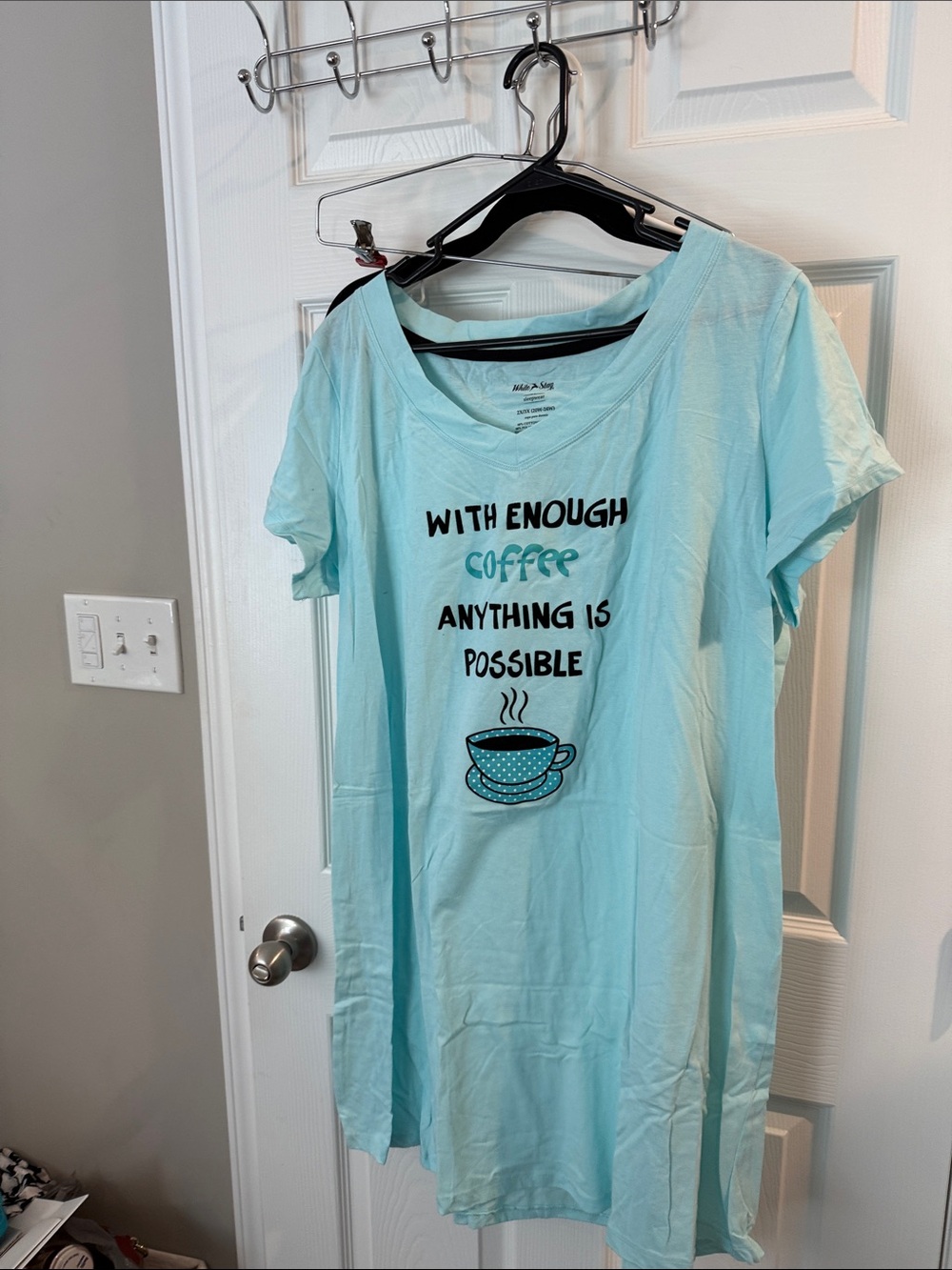 White Stag Light Blue Coffee Graphic Nightshirt